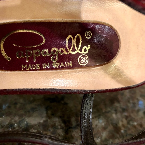 Vintage Pappagallo Maroon Strappy Heel - Picture 2 of 6